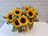 Cheerful Sunflower Flower Basket - BT057