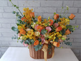Orange Glow Flower Basket - BT064