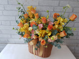 Orange Glow Flower Basket - BT064