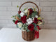 Rose & Baby Breath Flower Basket - BT069