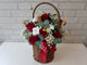 Rose & Baby Breath Flower Basket - BT069