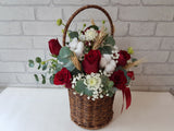 Rose & Baby Breath Flower Basket - BT069