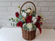 Rose & Baby Breath Flower Basket - BT069