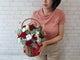 Rose & Baby Breath Flower Basket - BT069