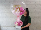 Balloon & Pink Floral Gift - BN112