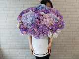 Purple Rose & Eustoma Flower Box - BT080