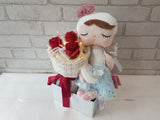 Artificial Rose & Girl Plush Toy - AT090