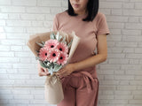 Pink Gerbera Stripe Flower Bouquet - BQ471