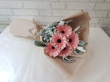 Pink Gerbera Stripe Flower Bouquet - BQ471