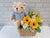 Adorable Teddy Bear & Flower Basket - TD482