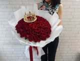 99 Red Rose Splendor Hand Bouquet - BQ876