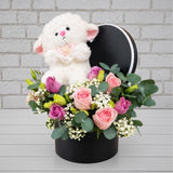 8 Rose Grateful Yours Caring Flower Box - TD441