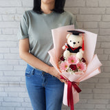 Graduation Gerbera & Rose Flower Bouquet - BQ916
