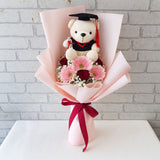 Graduation Gerbera & Rose Flower Bouquet - BQ916