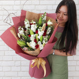 Lilies & Rose Flower Bouquet - HB089