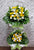 pureseed sy186 + Lilies, Gerberas Ping Pong and Leaves + sympathy stand