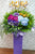 pure seed op139 + Gerberas, Hydrangeas, Eustomas, Lilies and a Brassica flower  + opening stand
