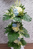 pureseed sy142 + hydrangeas, gerberas, orchids + sympathy stand