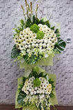 pureseed sy151 + hydrangeas, gerberas, ping pong, orchids, tuberoses + sympathy stand