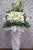 pureseed sy148 + Gerberas and Ping Pong Chrysanthemums, tuberoses + sympathy stand