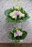 pureseed sy202 + Hydrangeas, Gerberas, Eustomas and Tuberose + sympathy stand
