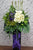 pureseed sy155 + eustomas, gerberas, tuberoses + sympathy stand