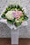 pink gerbera hydrangeas orchid matthiola Condolences Flower Stand - SY223
