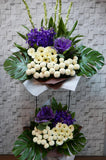 pureseed sy107 + Orchids, Ping Pong Flower, Gerberas and Matthiolas + sympathy stand