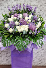Violet Serenity Condolences Flower Stand - SY206
