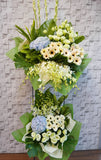 pureseed sy083 +  Gerberas, Hydrangeas and Eustomas, orchids, + sympathy stand