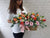 Orange Rose Flower Basket - BK956