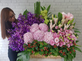 Spectacular Lily & Orchid Mix Flower Basket- BK782