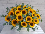 pure seed bk787 30 sunflowers with eucalyptus leaves flower box
