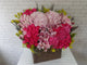 pure seed bk508 pink hydrangeas + pink & hot pink roses + pink cymbidium flower basket
