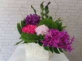 Exotic Orchid & Rose Flower Basket - BK469