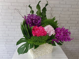 Exotic Orchid & Rose Flower Basket - BK469