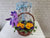pure seed nb027 + Gerberas, 5 Eustomas, baby clothing, soft toy + new born arrangment