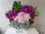 pure seed bk845 orchids + roses + hydrangeas + sweet williams + silver leaves flower arrangement