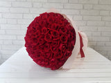 pure seed bq556 99 red roses flower bouquet in light pink wrapper