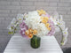 pure seed vs058+ Hydrangeas, 4 stalks Phalaenopsis Orchid, 30 Roses + vase arrangement