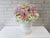 pure seed bk773 light pink & white hued hydrangeas + roses + eustomas + baby's breath flower box