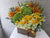 pure seed bk852 hydrangeas + roses + eustomas + orchids flower basket