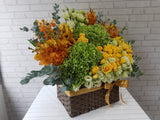 Radiance Hydrangea & Rose Flower Basket - BK852