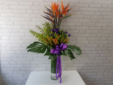 Exotic Lily & Bird of Paradise Mix Tall Vase - VS026