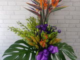 Exotic Lily & Bird of Paradise Mix Tall Vase - VS026