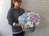 Serene Hydrangea Flower Basket - BK850