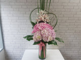 Spectacular Rose Hydrangeas Mix Tall Vase - VS025