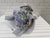 pure seed bq616 pastel purple hydrangeas & baby's breath hand bouquet in grey wrappers