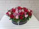 pure seed bk640 roses + berries + ruscus leaves flower box
