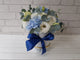 pure seed bk862 pastel blue hydrangeas & white eustomas with eucalyptus leaves flower box